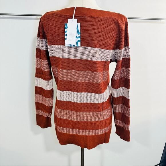 Market & Spruce Size XL Rust Tawnee Cotton Waffle Sweater Neutral Rustic Boho NW - Picture 5 of 7